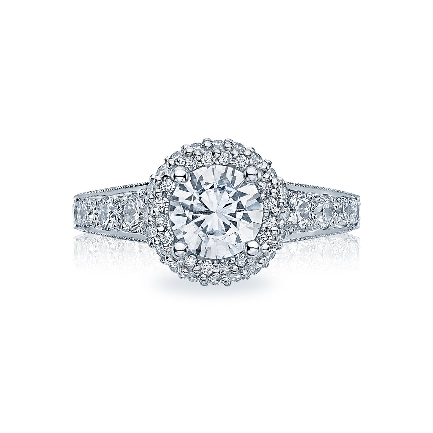 Tacori 18k White Gold Blooming Beauties White Gold Engagement Ring Setting (0.89 CTW)