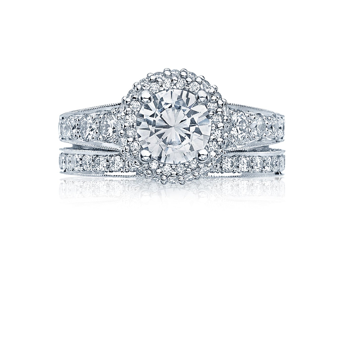 Tacori 18k White Gold Blooming Beauties White Gold Engagement Ring Setting (0.89 CTW)