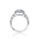 Tacori 18k White Gold Blooming Beauties White Gold Oval Diamond Engagement Ring Setting (0.71 CTW)