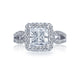 Tacori 18k White Gold Blooming Beauties White Gold Princess Diamond Engagement Ring Setting (0.69 CTW)