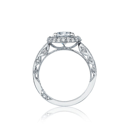 Tacori 18k White Gold Blooming Beauties White Gold Round Diamond Engagement Ring Setting (0.72 CTW)