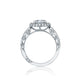 Tacori 18k White Gold Blooming Beauties White Gold Round Diamond Engagement Ring Setting (0.72 CTW)