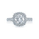 Tacori 18k White Gold Blooming Beauties White Gold Round Diamond Engagement Ring Setting (0.78 CTW)