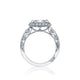 Tacori 18k White Gold Blooming Beauties White Gold Princess Diamond Engagement Ring Setting (0.96 CTW)