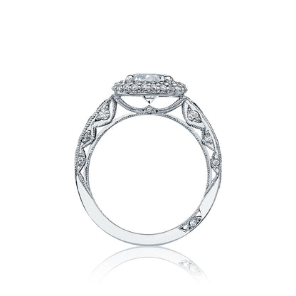 Tacori 18k White Gold Blooming Beauties Round Diamond Engagement Ring Setting (1.02 CTW)