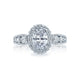 Tacori 18k White Gold Blooming Beauties White Gold Oval Diamond Engagement Ring Setting (1.06 CTW)