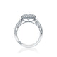 Tacori 18k White Gold Blooming Beauties White Gold Princess Diamond Engagement Ring Setting (1.17 CTW)