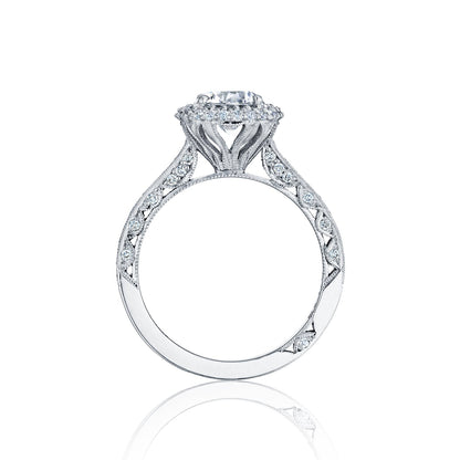 Tacori 18k White Gold Blooming Beauties White Gold Round Diamond Engagement Ring Setting (0.61 CTW)