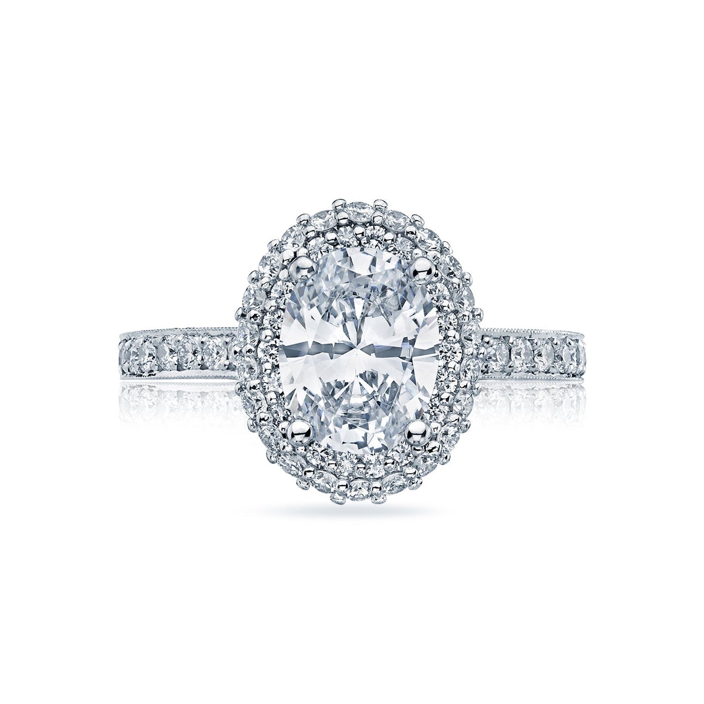 Tacori Blooming Beauties White Gold Oval Diamond Engagement Ring Setting (0.69 CTW)