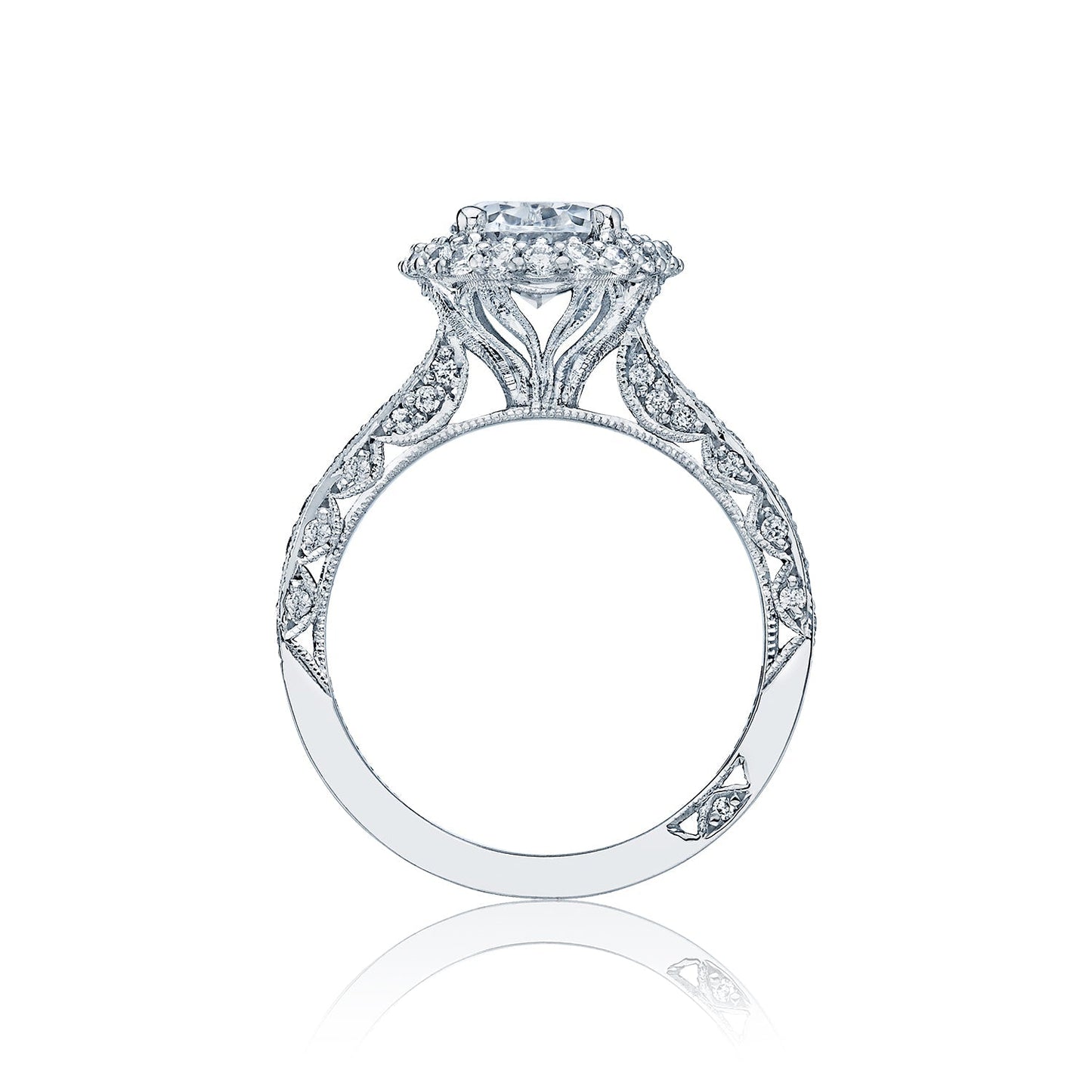 Tacori Blooming Beauties White Gold Oval Diamond Engagement Ring Setting (0.69 CTW)