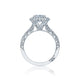 Tacori 18k white Gold Blooming Beauties White Gold Oval Diamond Engagement Ring Setting (0.78 CTW)