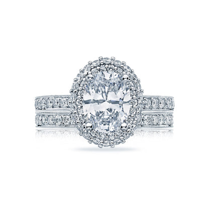 Tacori Blooming Beauties White Gold Oval Diamond Engagement Ring Setting (0.69 CTW)