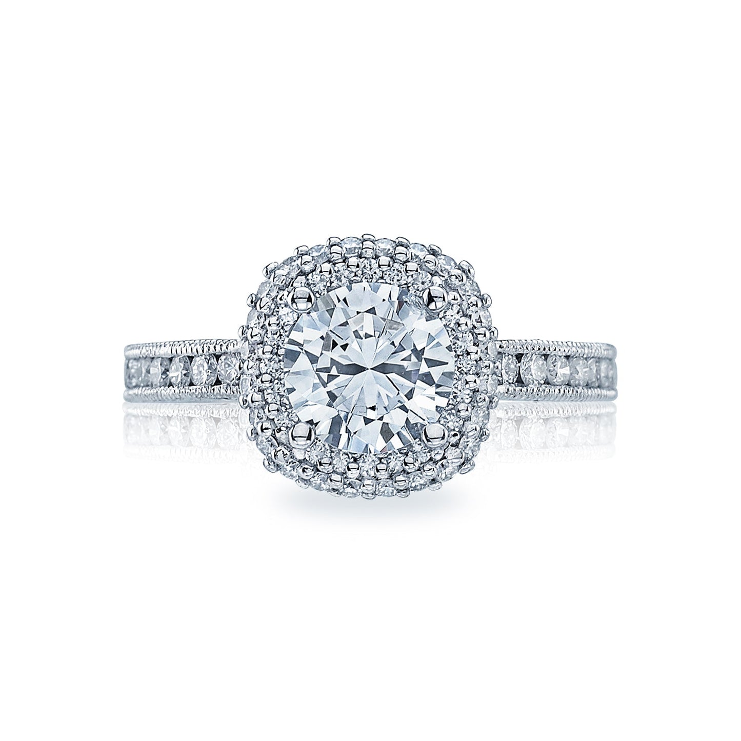 Tacori 18k White Gold Blooming Beauties Round Diamond Engagement Ring Setting (0.67 CTW)