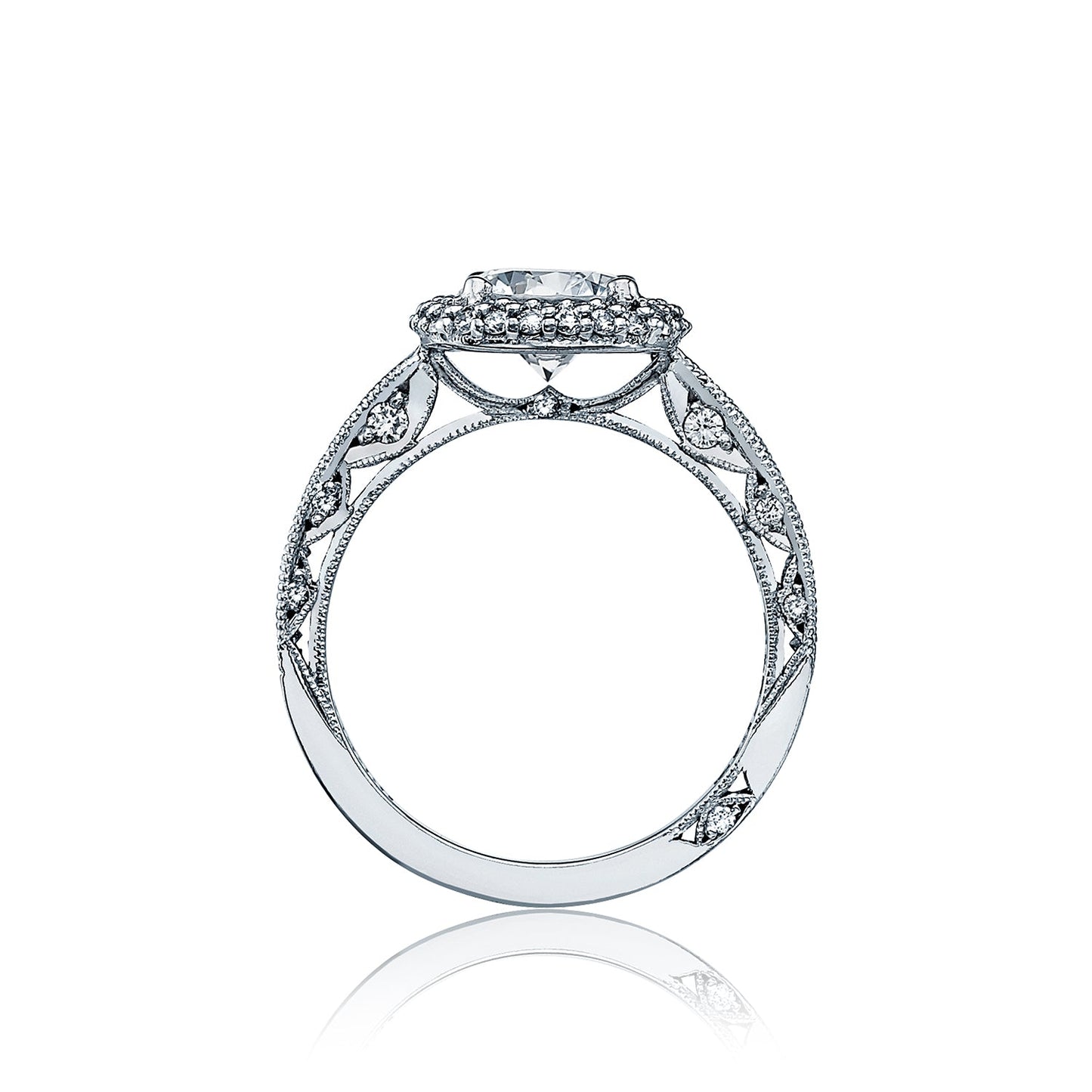 Tacori 18k White Gold Blooming Beauties Round Diamond Engagement Ring Setting (0.67 CTW)