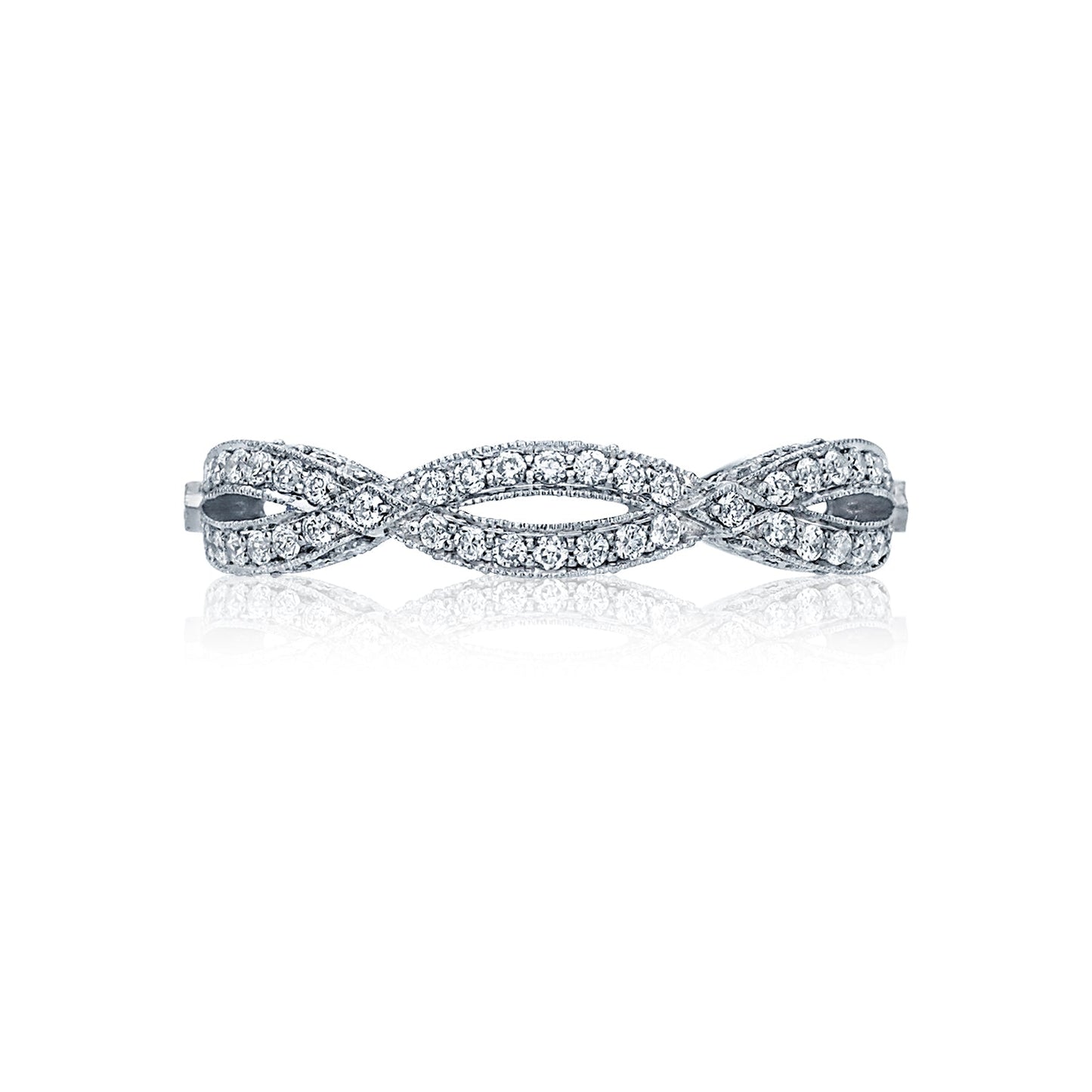 Tacori Ribbon 18k White Gold Diamond Wedding Band (0.61 CTW)