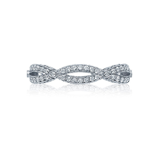 Tacori Ribbon 18k White Gold Diamond Wedding Band (0.61 CTW)