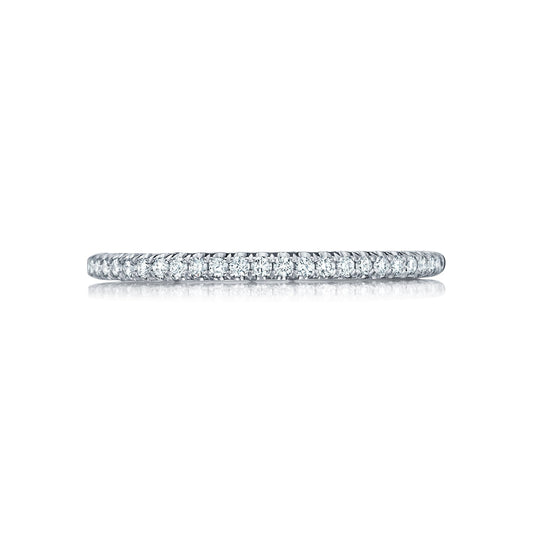 Tacori 18k White Gold Petite Crescent Diamond Wedding Band (0.24 CTW)