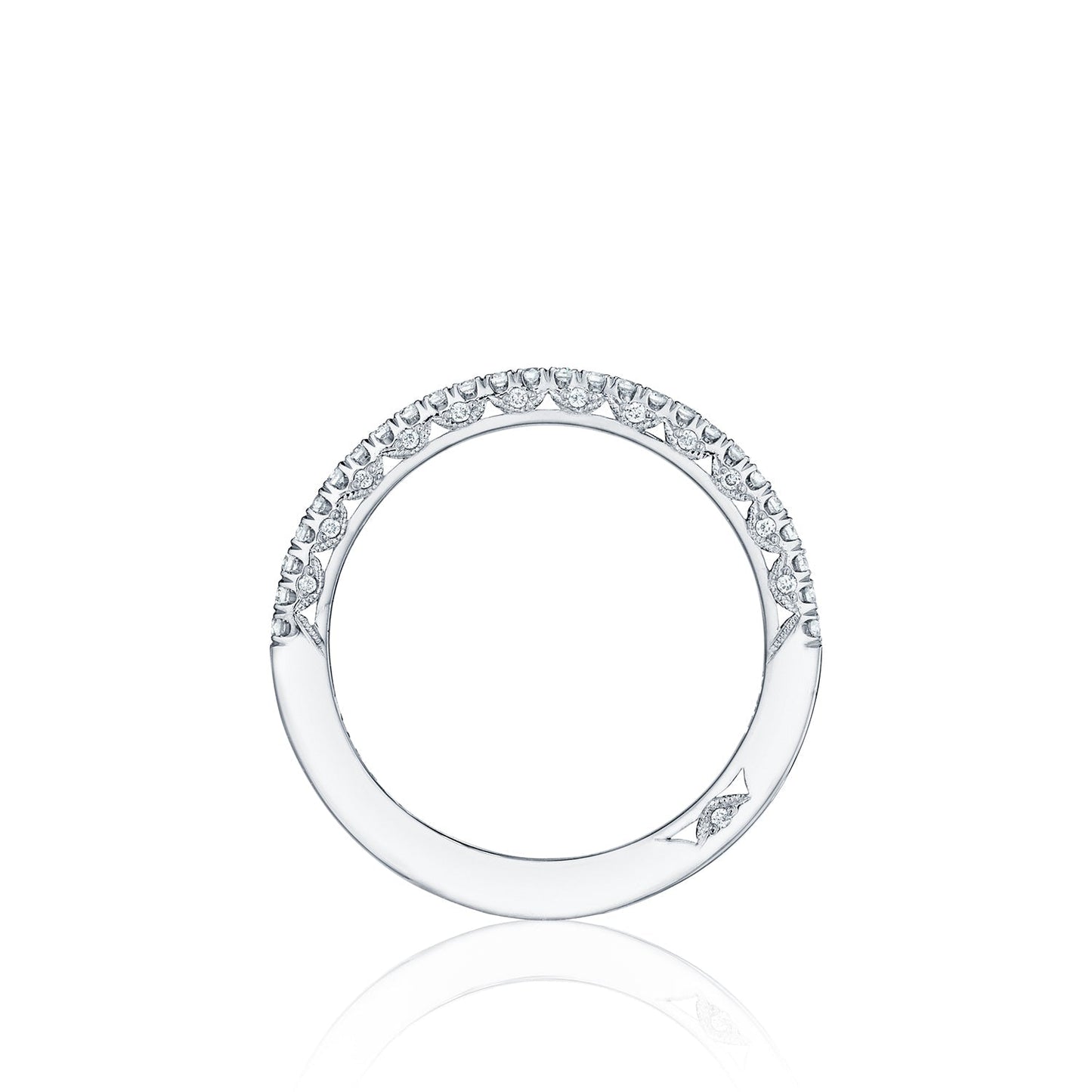 Tacori 18k White Gold Petite Crescent Diamond Wedding Band (0.24 CTW)