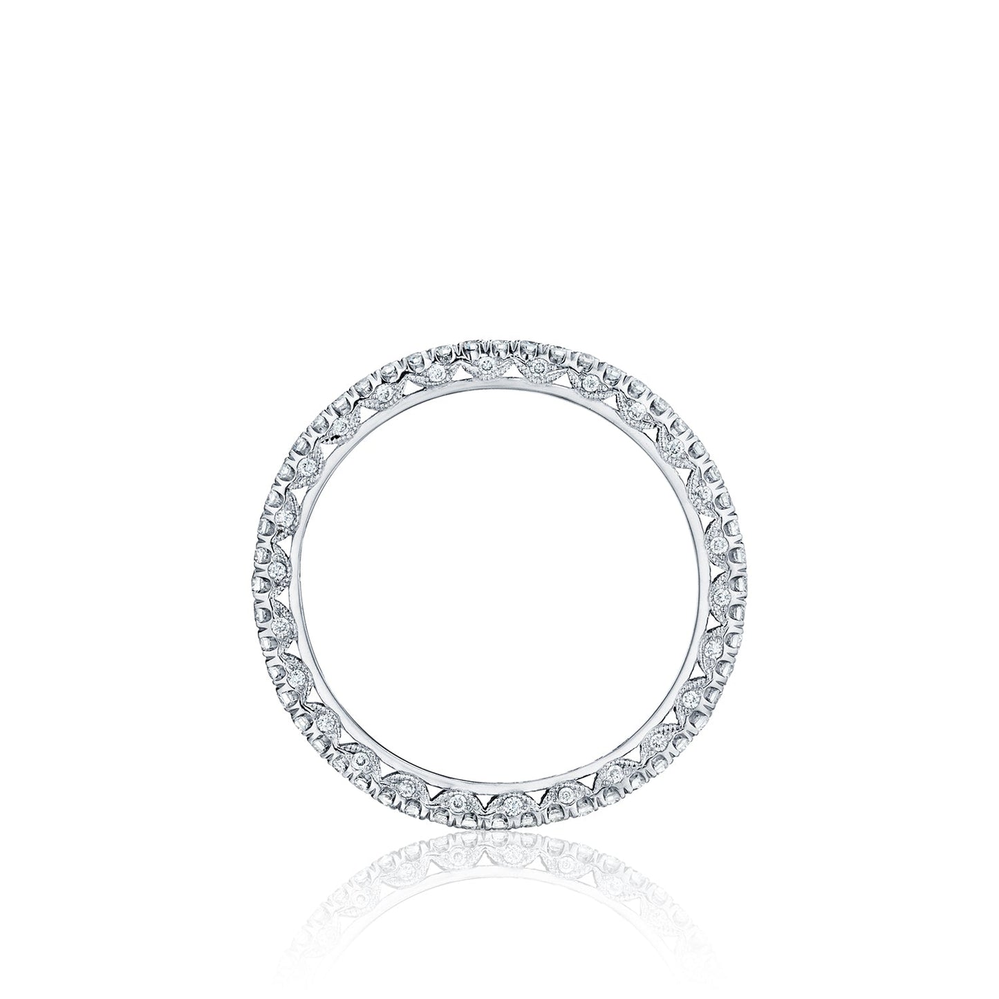 Tacori 18k White Gold Petite Crescent Diamond Wedding Band (0.5 CTW)