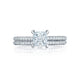 Tacori 18k White Gold Petite Crescent Princess Diamond Engagement Ring Setting (0.23 CTW)