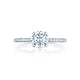 Tacori 18k White Gold Petite Crescent Round Diamond Engagement Ring Setting (0.23 CTW)
