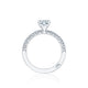 Tacori 18k White Gold Petite Crescent Round Diamond Engagement Ring Setting (0.23 CTW)