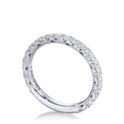 French Pavé Diamond Wedding Band - 2.5mm