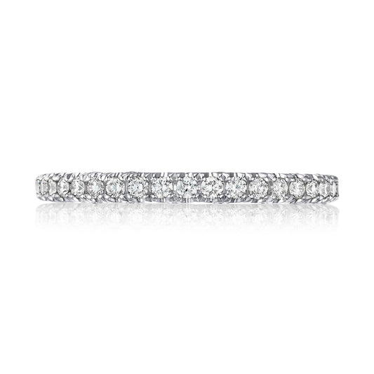 French Pavé Diamond Wedding Band - 2mm