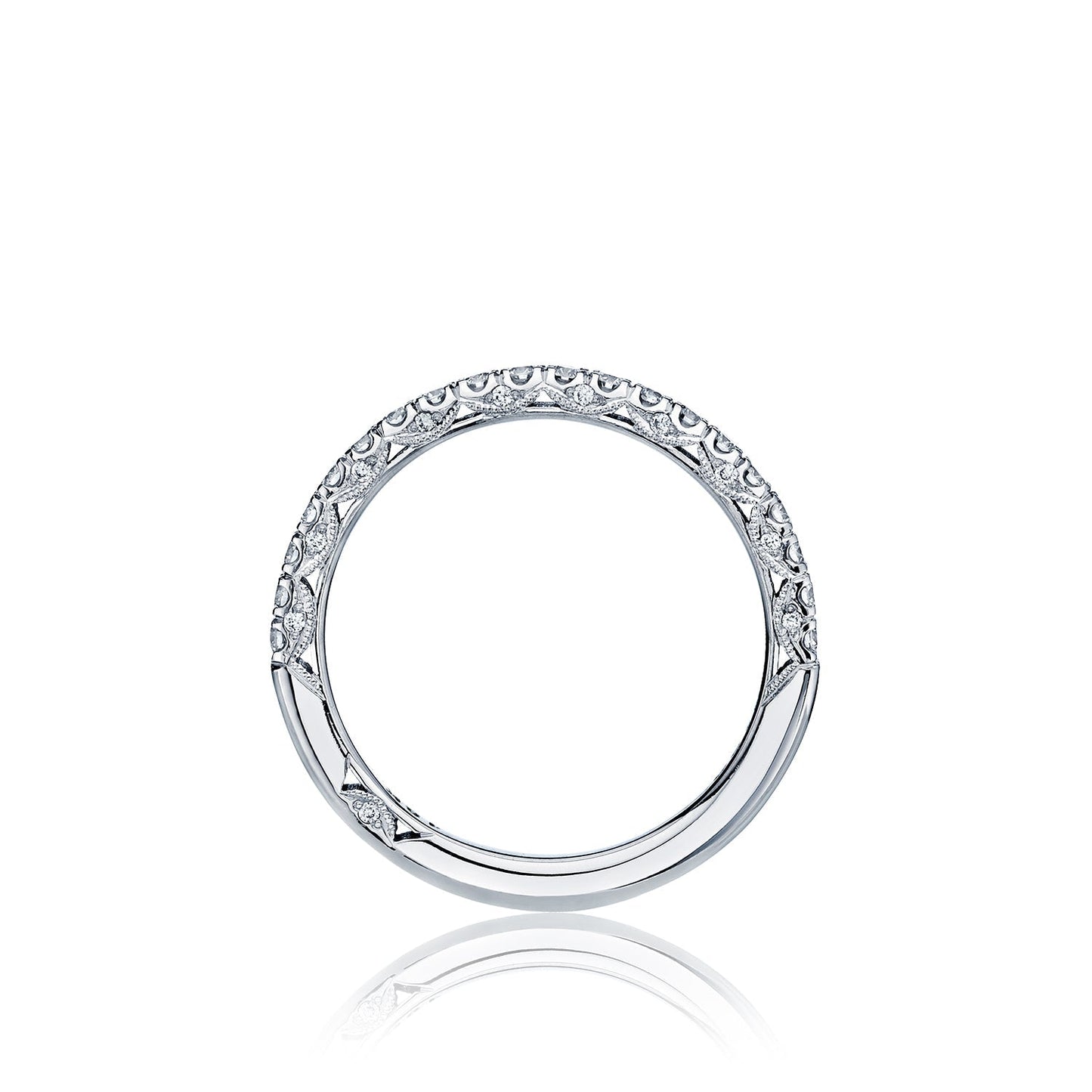 Tacori 18k White Gold Petite Crescent Diamond Wedding Band (0.37 CTW)