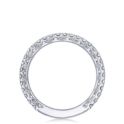 French Pavé Diamond Wedding Band - 2mm