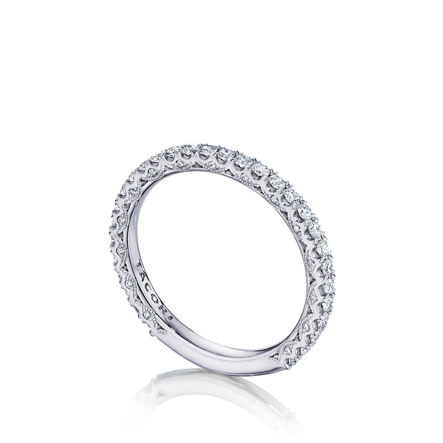 Tacori 18k White Gold Petite Crescent Diamond Wedding Band (0.55 CTW)