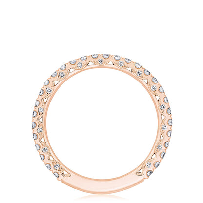 French Pavé Diamond Wedding Band - 2mm