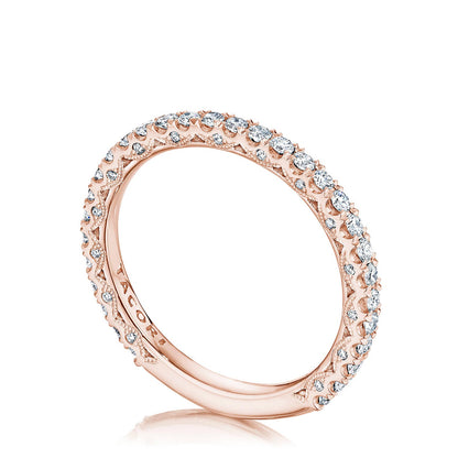 French Pavé Diamond Wedding Band - 2mm