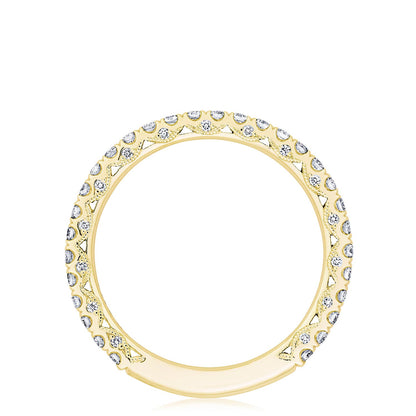French Pavé Diamond Wedding Band - 2mm