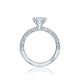 Tacori 18k White Gold Petite Crescent Princess Diamond Engagement Ring Setting (0.34 CTW)
