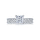 Tacori 18k White Gold Petite Crescent Princess Diamond Engagement Ring Setting (0.34 CTW)