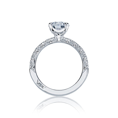 Tacori 18k White Gold Petite Crescent Round Diamond Engagement Ring Setting (0.34 CTW)