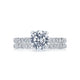Tacori 18k White Gold Petite Crescent Round Diamond Engagement Ring Setting (0.34 CTW)