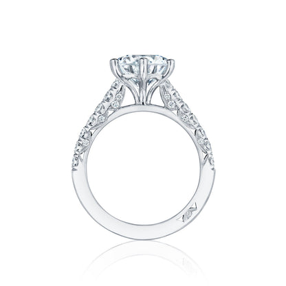 Tacori 18k White Gold Petite Crescent Round Diamond Engagement Ring Setting (0.67 CTW)