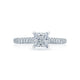 Tacori 18k White Gold Petite Crescent Princess Diamond Engagement Ring Setting (0.43 CTW)