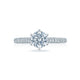 Tacori 18k White Gold Petite Crescent Round Diamond Engagement Ring Setting (0.43 CTW)
