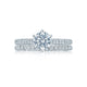 Tacori 18k White Gold Petite Crescent Round Diamond Engagement Ring Setting (0.43 CTW)