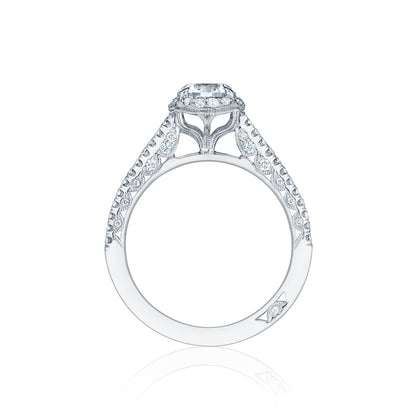 Tacori 18k White Gold Petite Crescent Round Diamond Engagement Ring Setting (0.37 CTW)