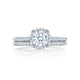 Tacori 18k White Gold Petite Crescent Round Diamond Engagement Ring Setting (0.37 CTW)