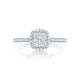Tacori 18k White Gold Petite Crescent Princess Diamond Engagement Ring Setting (0.33 CTW)
