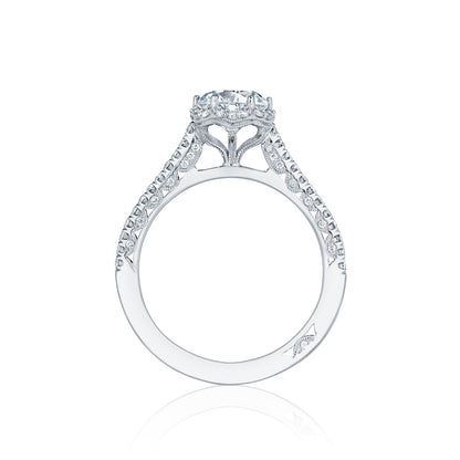 Tacori 18k White Gold Petite Crescent Round Diamond Engagement Ring Setting (0.33 CTW)