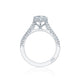Tacori 18k White Gold Petite Crescent Round Diamond Engagement Ring Setting (0.33 CTW)