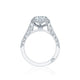 Tacori 18k White Gold Petite Crescent Round Diamond Engagement Ring Setting (0.78 CTW)
