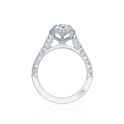 Tacori 18k White Gold Petite Crescent Round Diamond Engagement Ring Setting (0.55 CTW)