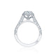 Tacori 18k White Gold Petite Crescent Round Diamond Engagement Ring Setting (0.55 CTW)
